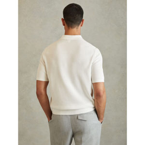 REISS IVOR Textured Half Zip Polo Shirt